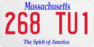 MA license plate 268TU1