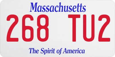 MA license plate 268TU2