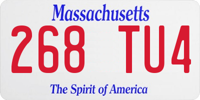 MA license plate 268TU4