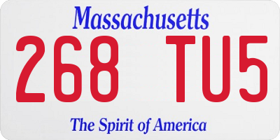 MA license plate 268TU5