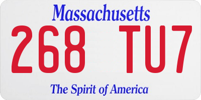 MA license plate 268TU7