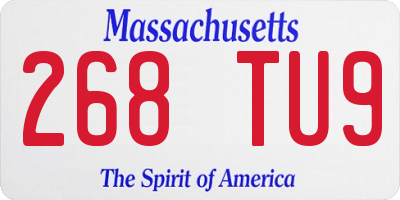 MA license plate 268TU9