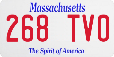 MA license plate 268TV0