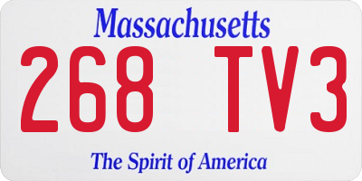 MA license plate 268TV3