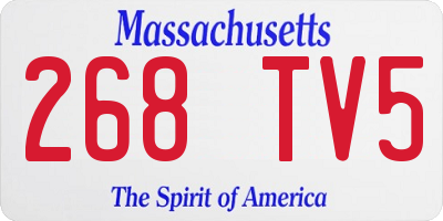 MA license plate 268TV5