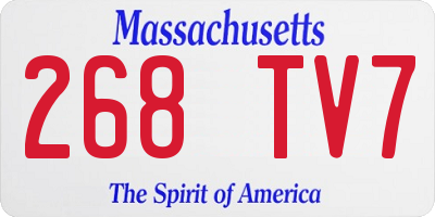 MA license plate 268TV7
