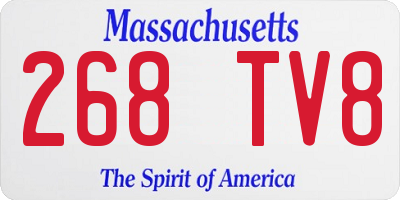 MA license plate 268TV8