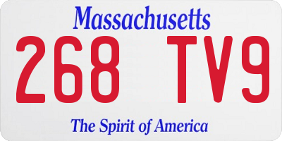 MA license plate 268TV9