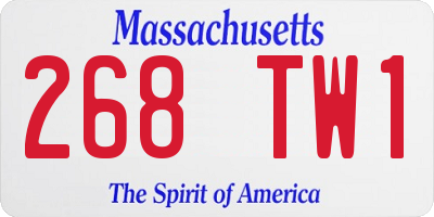 MA license plate 268TW1