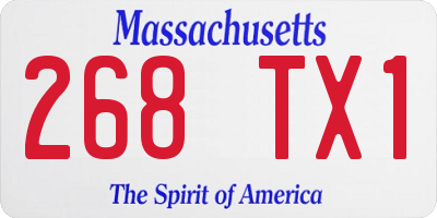 MA license plate 268TX1