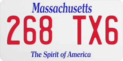 MA license plate 268TX6