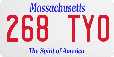 MA license plate 268TY0