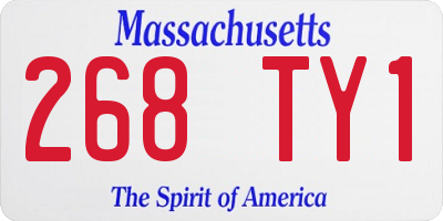 MA license plate 268TY1
