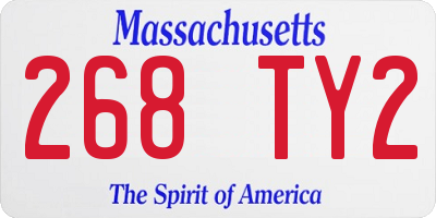 MA license plate 268TY2
