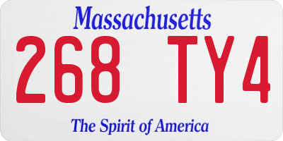 MA license plate 268TY4