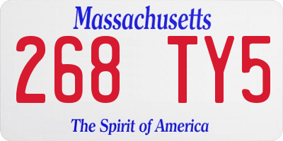 MA license plate 268TY5