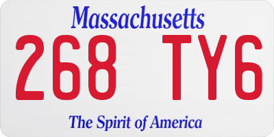 MA license plate 268TY6