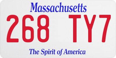 MA license plate 268TY7