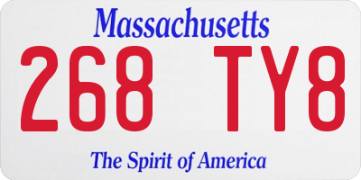 MA license plate 268TY8