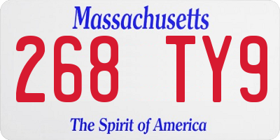 MA license plate 268TY9