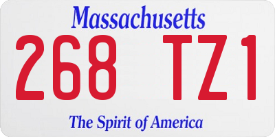 MA license plate 268TZ1