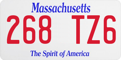 MA license plate 268TZ6