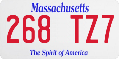 MA license plate 268TZ7