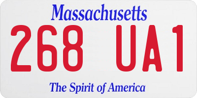 MA license plate 268UA1