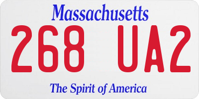 MA license plate 268UA2