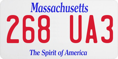 MA license plate 268UA3