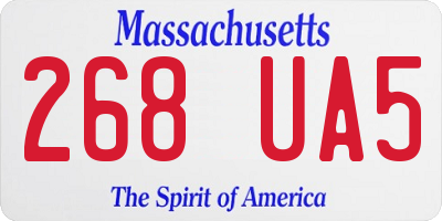 MA license plate 268UA5