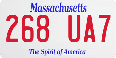 MA license plate 268UA7