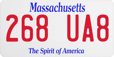 MA license plate 268UA8