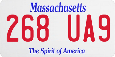 MA license plate 268UA9