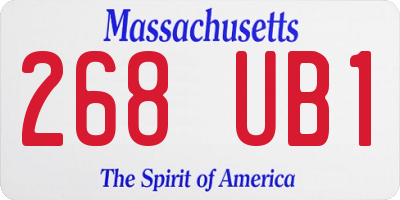 MA license plate 268UB1