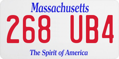 MA license plate 268UB4