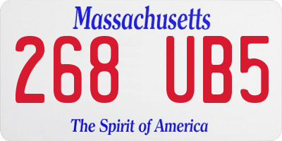 MA license plate 268UB5