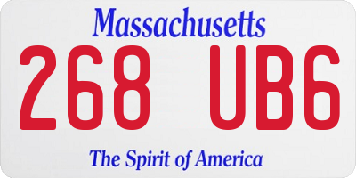 MA license plate 268UB6