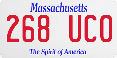 MA license plate 268UC0