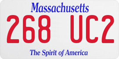 MA license plate 268UC2