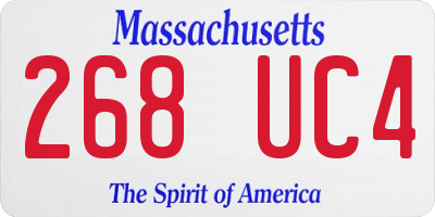 MA license plate 268UC4