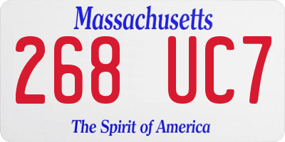 MA license plate 268UC7