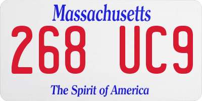MA license plate 268UC9