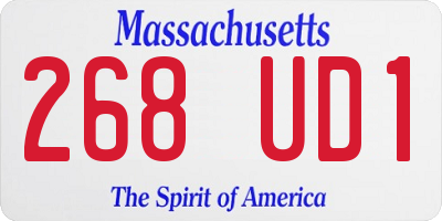 MA license plate 268UD1