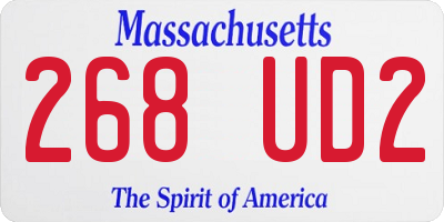 MA license plate 268UD2