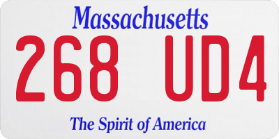 MA license plate 268UD4