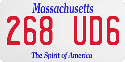 MA license plate 268UD6