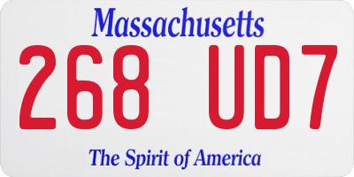 MA license plate 268UD7
