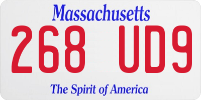 MA license plate 268UD9