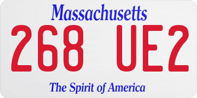 MA license plate 268UE2